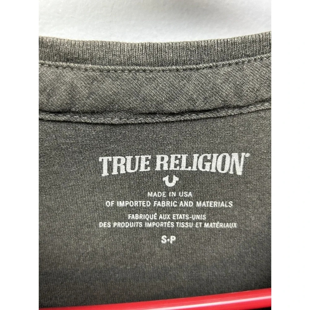 True Religion Shirt‎ Mens Small Charcoal Bad Seed Skull Graphic Tee Made in USA